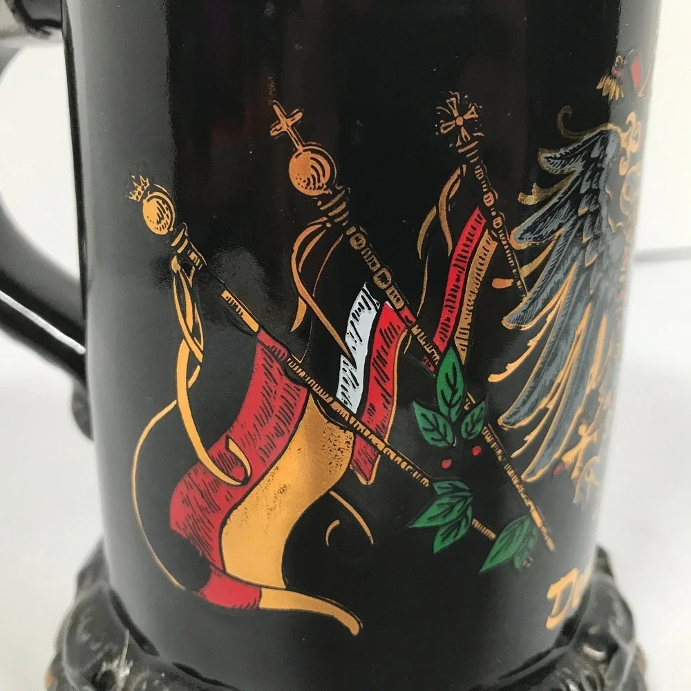 King 10 Deutschland Coat Of Arms Beer Stein 447 1/2 Made In Germany 93% Hanssen